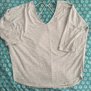 Off shoulder top with cross cross back